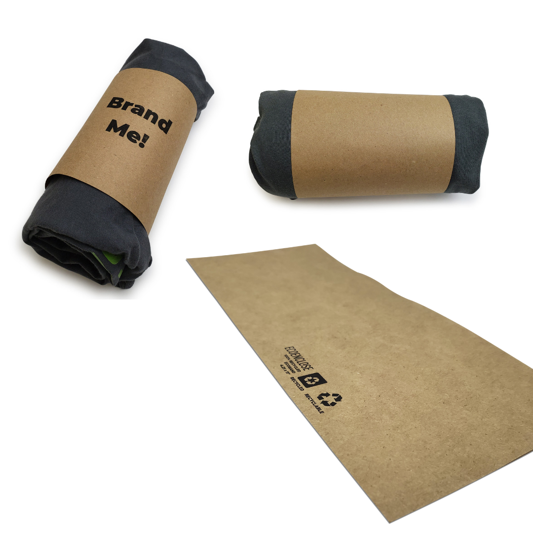 1000 pcs - WRAP BAND: Branding label custom printed on glossy or matte cellophane coated / uncoated paper